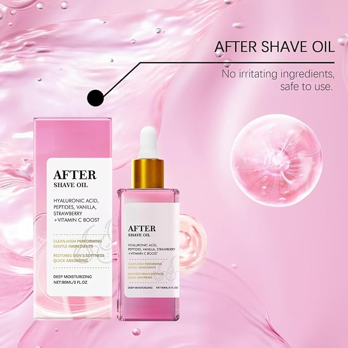 Strawberry Vanilla After Shave Oil,2025 New Strawberry After for Women or Men,After Shave Oil for All Skin Types (2)