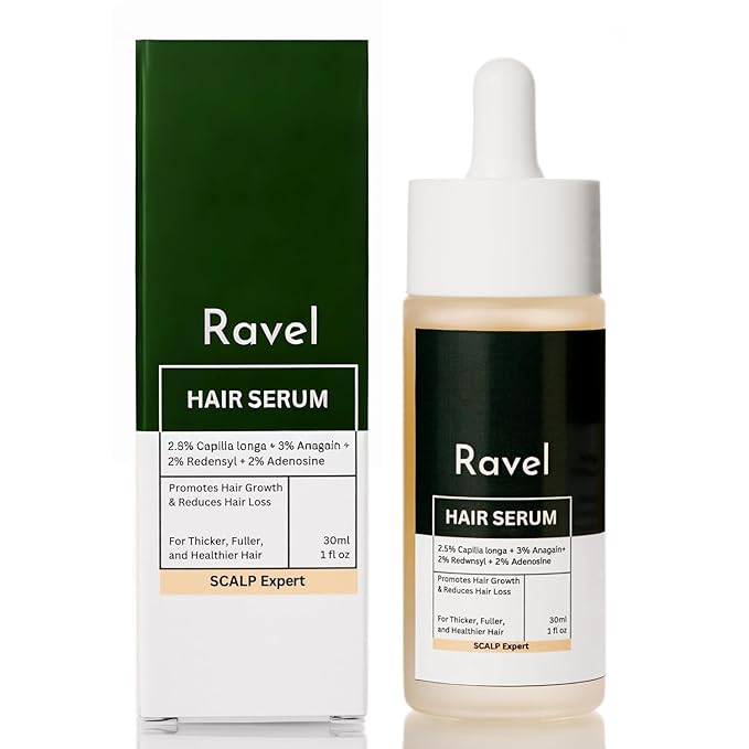 Raw veel Advanced Hair Serum | 2.5% Capilia Longa + 3% Anagain + 2% Redensyl + 2% Adenosine, Rosemary & Pumpkin Seed | Promotes Hair growth | Hair Serum for Men & Women | 30ml