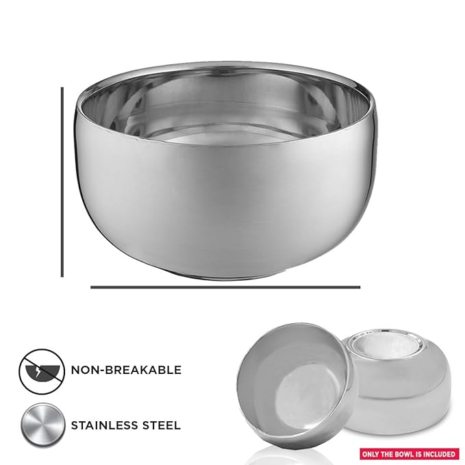 Stainless Steel Shaving Soap Bowl, Stainless Steel Shaving Mug, Shaving Cup, Mug for Shave Cream & Soap - Unbreakable Shaving Cup, Barbers Accessories For Your Wet Shaving Kit