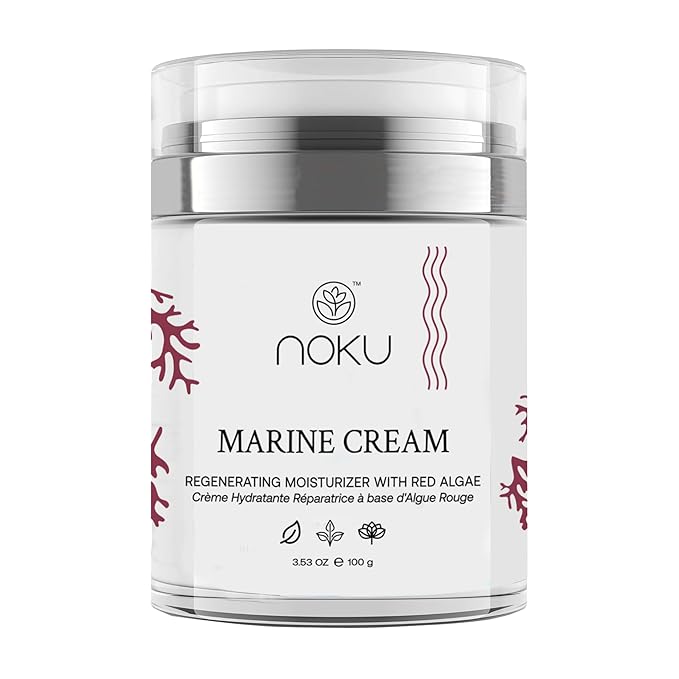 Noku Marine Cream 100ml – Ultra-Hydrating Anti-Aging Moisturizer for Men & Women | Red Algae, Vegan Collagen & Argireline Peptides | Airless Jar, Vegan, Cruelty-Free, Award-Winning Skincare