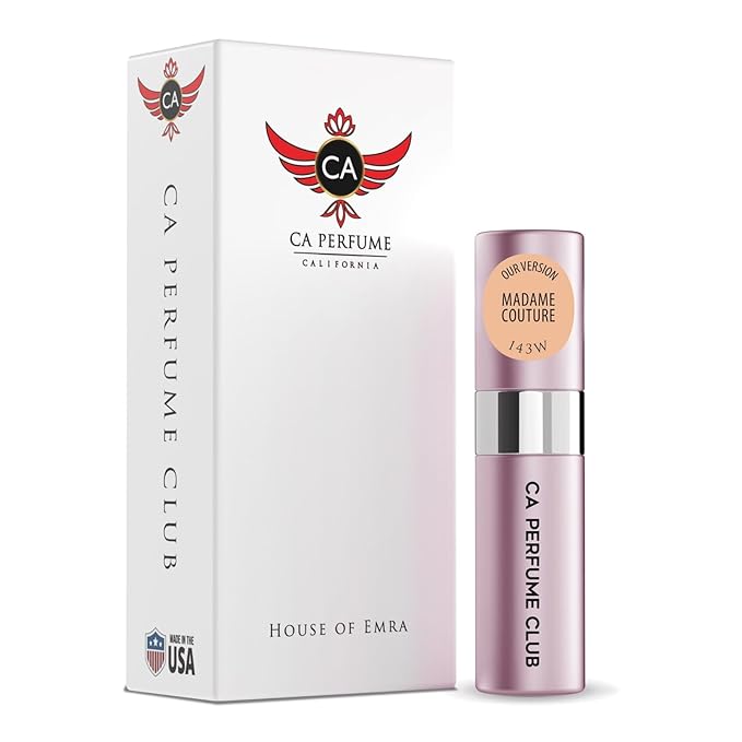 CA Perfume Impression of Madame Couture for Women Amber Floral Scent Long Lasting Perfumes for Women Eau De Parfum Travel Size Refillable Atomizer Spray 0.27 Fl Oz 8ml