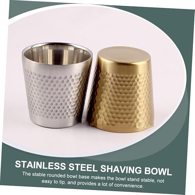 DOITOOL 3pcs Stainless Steel Shaving Bowl Capacity Men's Shaving Bowl for Soap Sandalwood