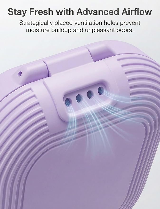 Retainer Case with Vent Holes, Aligner Case for Invisalign, Portable Aligner Kit, Removable Silicone Liner, Orthodontic Storage Box Secure Magnetic Closure for Travel - Purple