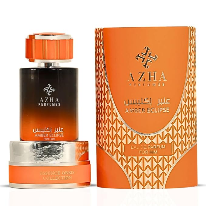 Azha Amber Eclipse For Him Eau De Parfum Spray 100ML(3.4 OZ) Long Lasting Arabian Perfume For Men - Radiant Clash of Citrus, Spice, Floral Oud & Smoky Depth Perfume Men for Timeless Scent Experience