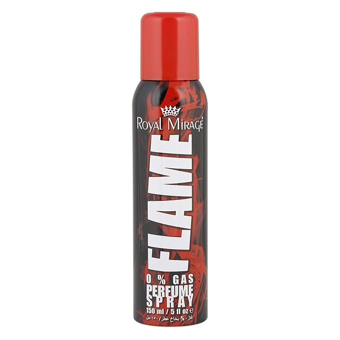 Royal Mirage Flame Body Spray - Long-Lasting Spicy Fragrance with Cinnamon & Vanilla - 150ml Body Mist for Everyone