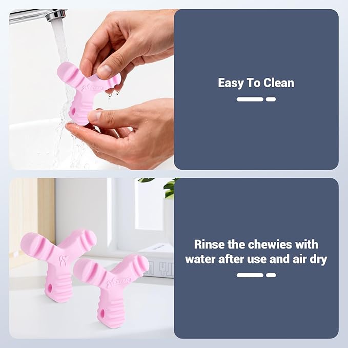 Chewies for Invisalign Aligners, Orthodontic Aligner Chewies Durable Aligner and Retainer Tray Seaters Medical Grade Silicone (Pack of 2) (Pink)