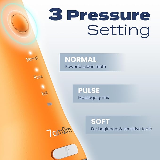 7AM2M Portable Water Flosser Cordless, Dental Water Flosser for Travel and Home Use (Orange)