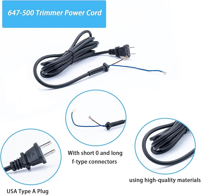 00647-500 Replacement Cord for WAHL Electric Clippers Compatible with Star Sr,Senior,SuperTaper,Designer,Balding,Magic Clip,647-500 Hair Clipper Cord