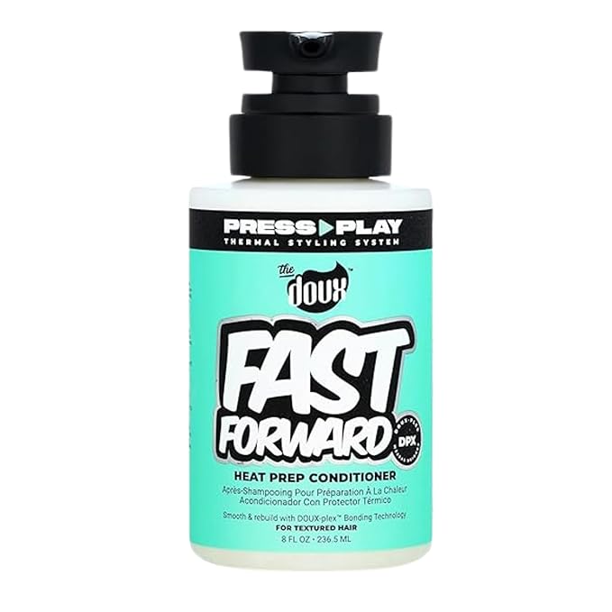 The Doux FAST FORWARD Heat Protectant & Leave-In Conditioner Spray for Curly Hair – Bond Repair Detangler with Aloe, Pataua Oil & Cactus – Anti-Frizz Heat Protection Spray for Hair, 8 oz