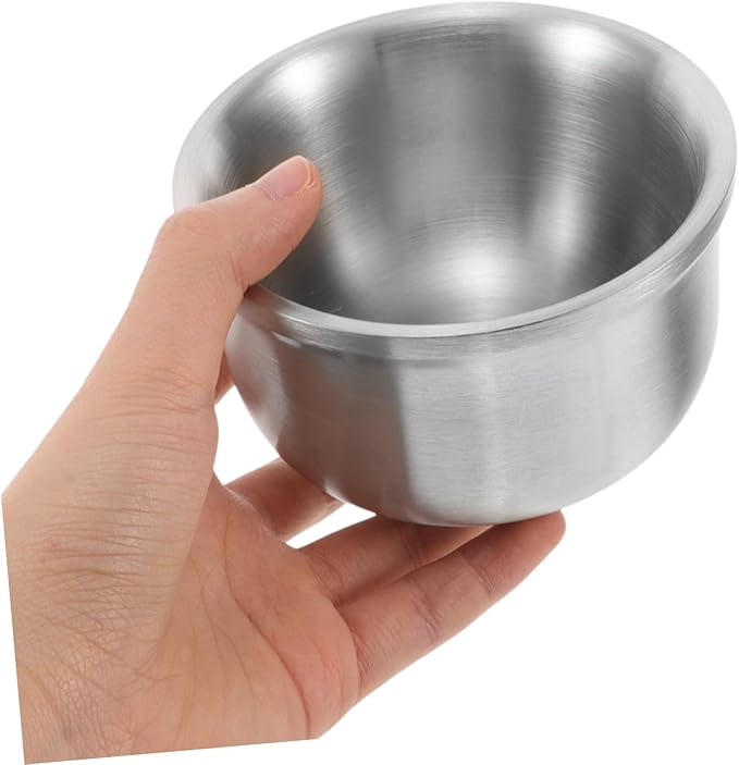 NOLITOY Stainless Steel Shaving Soap Bowl Portable Lather Mug for Men for Wet Shaving Facial Cleansing for Home Travel Use