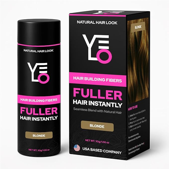 VELO Hair Building Fibers for Thinning Hair – BLONDE Hair Fibers for Men & Women – Covers Bald Spots, Hairline Powder, Hair Thickening Fibers – Hair Filler Powder for Fuller-Looking Hair – 30g