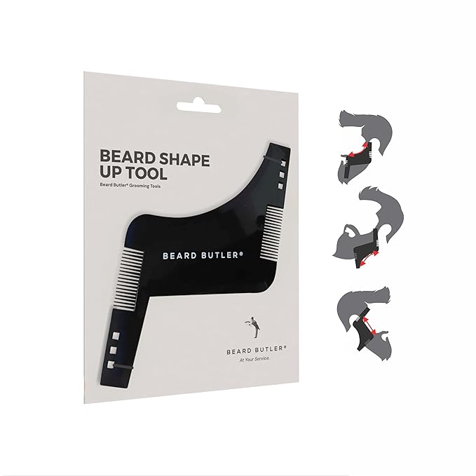 Beard Butler® ‘The Original’ Beard Shape Up Tool for Men – Precision Beard Template & Lineup Tool – Achieve Sharp Edges, Clean Lines & Perfect Symmetry – Shaping Guide for Jawline & Neckline