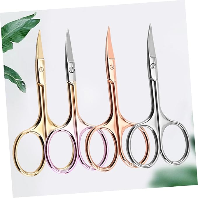 Angoily 12pcs Professional Beard Scissors Stainless Steel Mustache Trimmer for Barbers Painless Shears Random Color