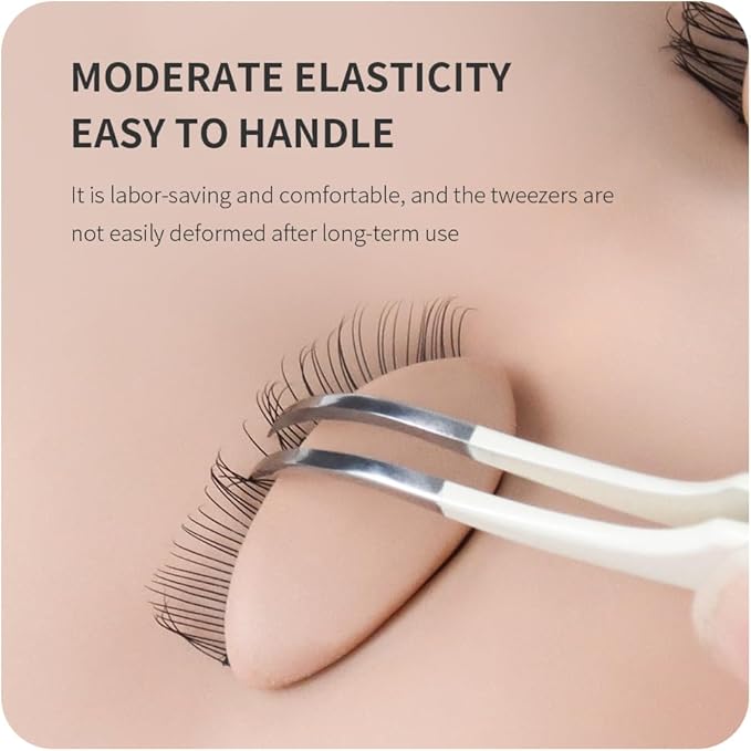 Lash Tweezers for Eyelash Extensions,Stainless Steel Lash Extension Tweezers for Easy Application and Removal-W01