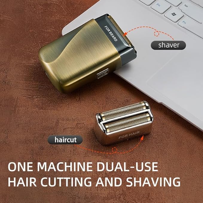 RUIM Electric Razor for Men – 2-in-1 Foil Shaver & Trimmer, USB-C Fast Charging, IPX6 Waterproof Wet/Dry, for Face Head & Beard Grooming, Travel Essentials