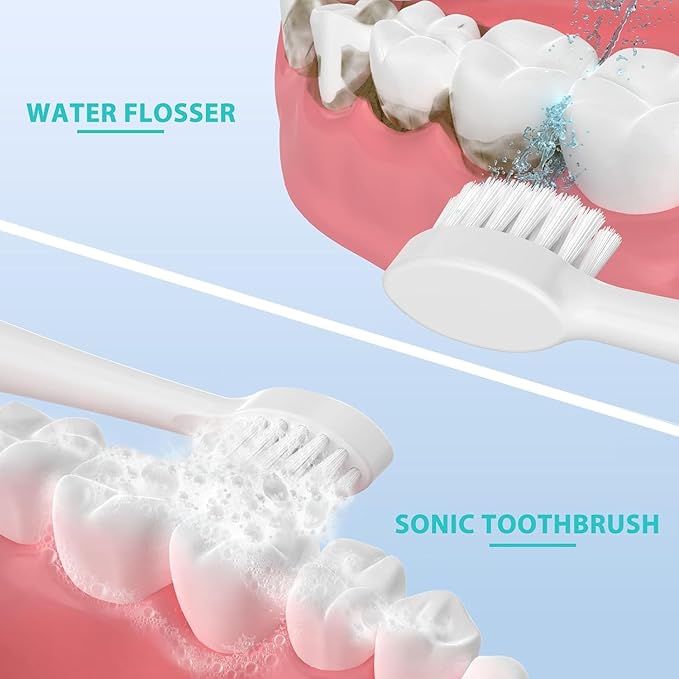 Replacement Brush Heads for Waterpick Sonic Fusion 2.0 Flossing Toothbrush with Cover, Compact, 5 Count White, Soft Bristles, Compact Size