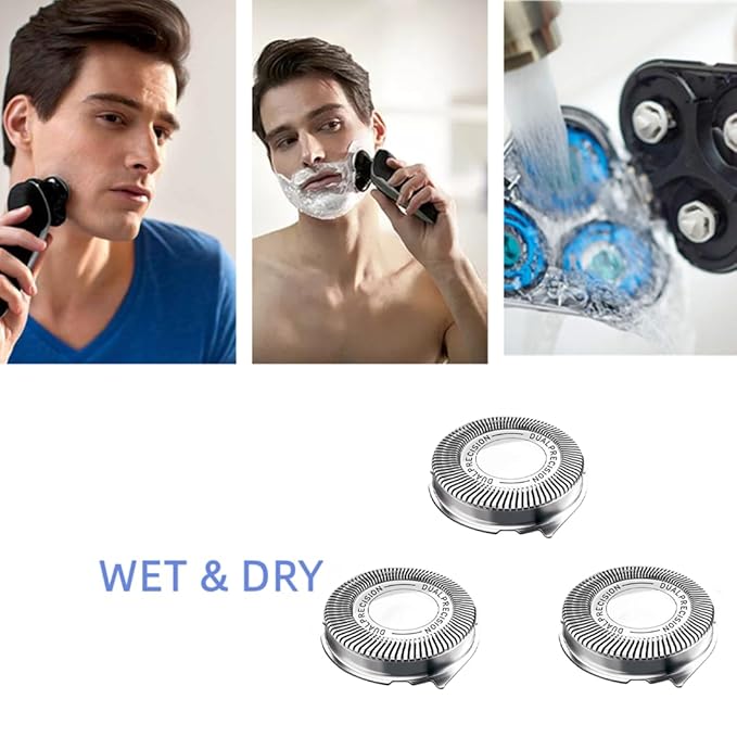 HQ8 Replacement Heads for Aquatec Shavers,Compatible with Philips Norelco Razor PT720 AT880 AT810 Heads, HQ8 Blades,3 pcs