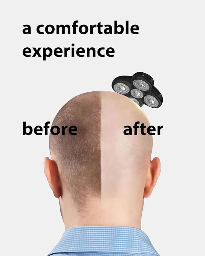 3-Pack Replacement Blades for Bald Men's Electric Head Shaver - Easy to Install & Clean, Durable Stainless-Steel Blades - Wet & Dry, Close & Bump-Free Shave for Head, Face & Body
