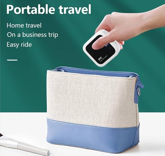 FOURJ New Model Portable & Stationary UV Toothbrush CASE Holder Now with Heat and Fan FUNCTIONALITY for Any Type of Toothbrush Size, White
