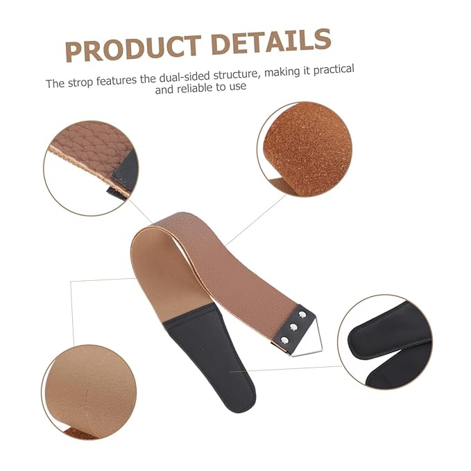 NOLITOY 2sets Simple Razor Strop Double-edge Razor Blade Sharpener Straight Sharpening Cloth Material 2pcs*2 Random Color
