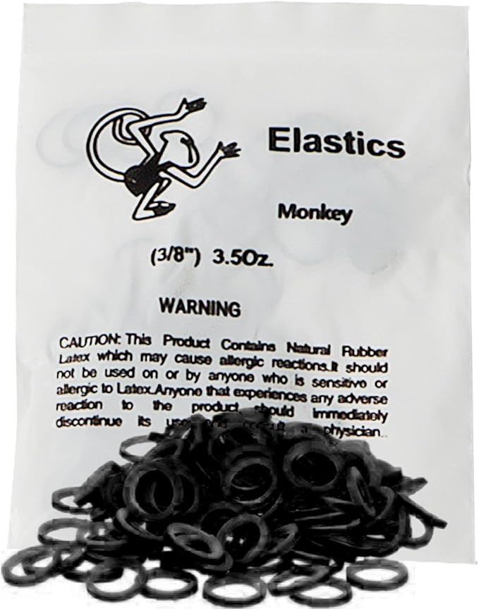 LA MIERE Non latex 100P Black Orthodontic Elastics Dental Rubber Bands Intraoral Black Elastic Bands (Light, 3.5 Oz, 3/8"（9.5m))