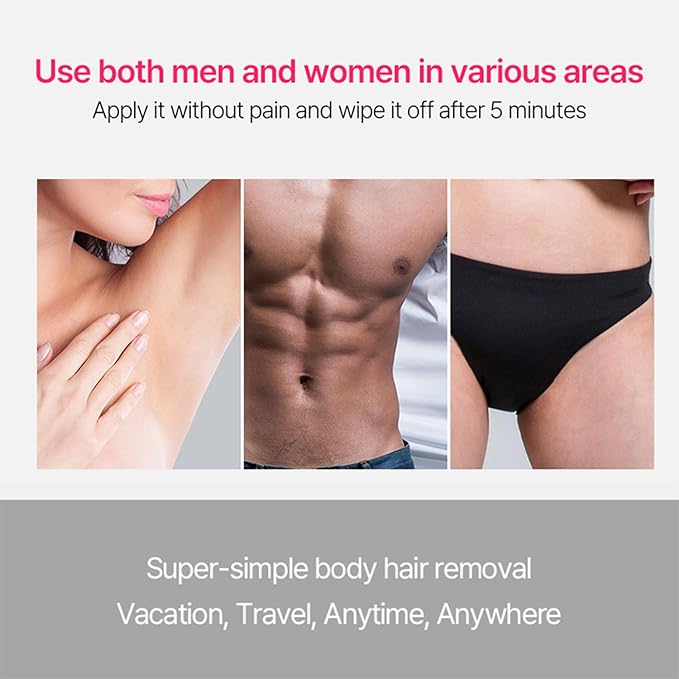 Touch-Up Painless Hair Removal Gel for Bikini Area - All Skin Types Treatment for Women & Men, 150ml