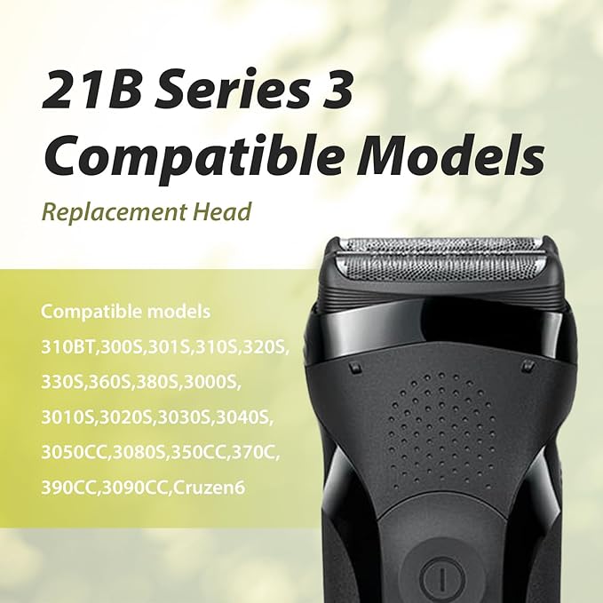 2Pack 21B Series 3Shaving Replacement Head, Foil & Cutter Razor Head Suitable for All S3 Shaver Replacement Heads, Compatible with 3040s 300s, 310s, 320s, 3050cc 360s 370cc-4, 3090cc Etc.