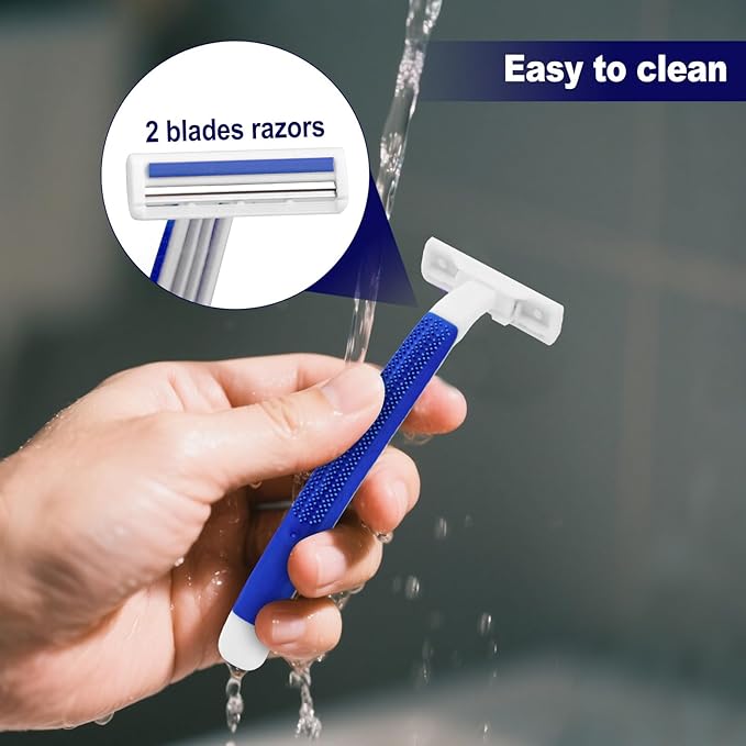 Disposable Razors in Bulk,razors individually wrapped bulk,Twin Blade Razors with Clear Safety Cap and Shaving Cream, Razors For Homeless, Hotel,Air Bnb,Shelter/Homeless/Travel(200 PCS)
