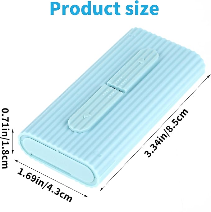 WLLHYF Portable Dental Floss Case Automatic Dental Floss Pick Organizer Case Travel Flosser Dispenser Storage Case Refillable Holder Boxes with 10 Floss Picks for Teeth Cleaning (Blue)