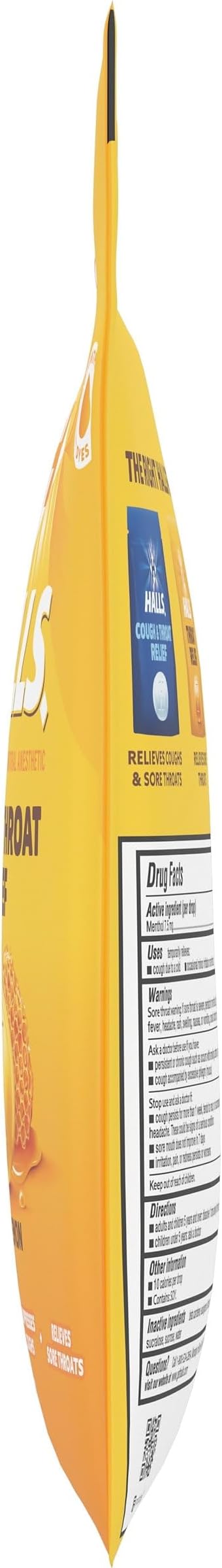 HALLS Relief Honey Lemon Cough Drops, Economy Pack, 80 Drops