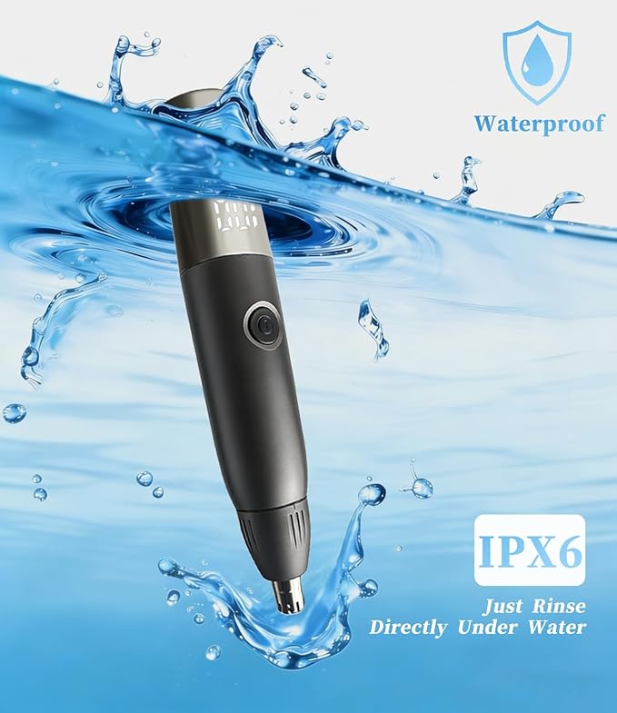 2026 New Upgrade Men's Nose and Ear Trimmer with LED Display – Rechargeable Nose Hair Trimmer for Men, Eyebrow and face Trimmer, Powerful Motor & Dual-Edge Blades, Waterproof