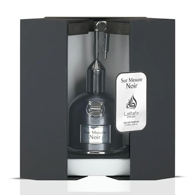Lattafa Pride Sur Mesure Noir Eau de Parfum for Men - 100ml (3.4 oz) | Dark, Spicy & Woody Cologne | Intense, Long-Lasting Masculine Scent