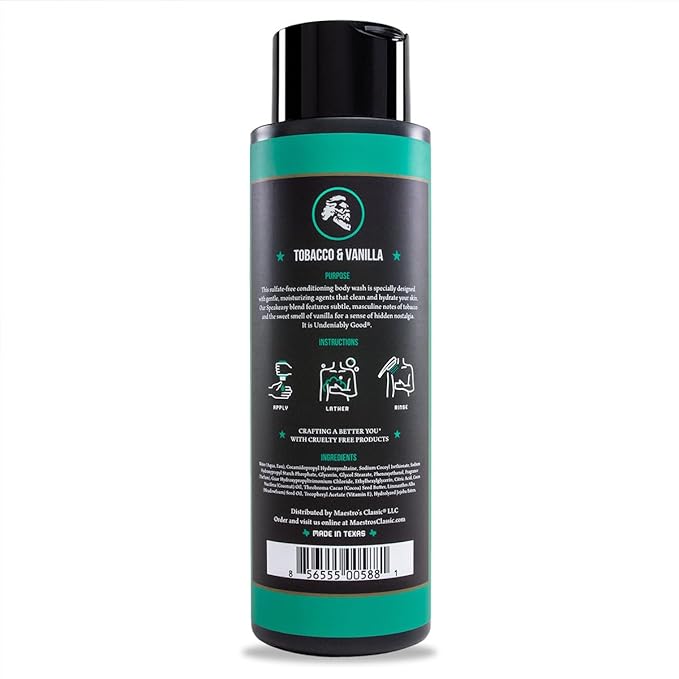 Maestro's Classic BATH WASH - Conditioning Bath Wash, Cleans and Hydrates, Speakeasy Blend, 16 Ounce