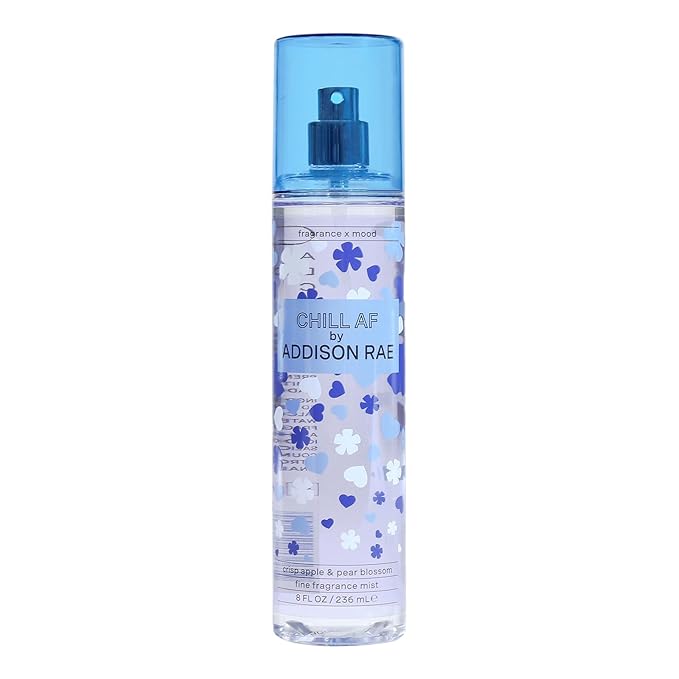 Addison Rae Chill Body & Hair Mist for Women - Floral Woody Feminine Scent - Body Spray Pear Blossom, Apple, Sandalwood, Musk - Long-Lasting, Everyday Wear Fragrance for Her - Vegan,Cruelty Free - 8oz