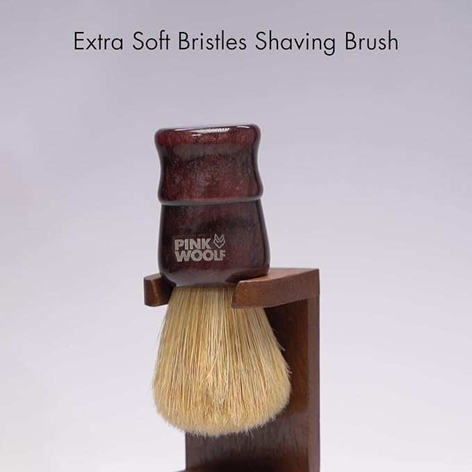 Boar Bristle Shaving Brush for Men – 28mm Knot Premium Wet Shave Brush with Maroon Handle, Create Thick Foamy Lather, Gentle on Skin, Perfect for Regular Use