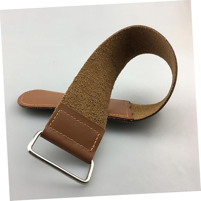 2pcs Leather Strop Set Genuine Cowhide Sharpening Cloth for Straight Scissors and Tools Polishing for Barbers and Woodworkers