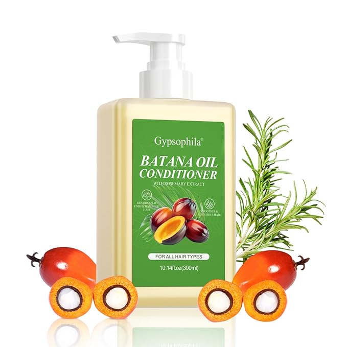 Batana Oil Conditioner with Keratin,Rosemary Leaf Oil (10.14 fl oz),Repairs Frizzy Hair,Strengthens Weak Hair for Women and Men to Repair Split Ends