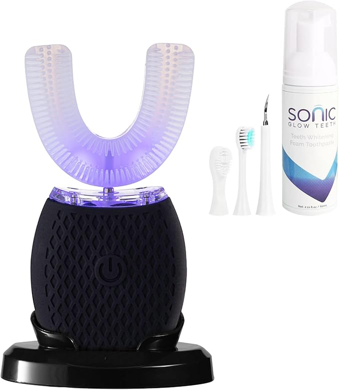 Automatic Toothbrush for Adults - Ultrasonic Electric Toothbrush Rechargeable Waterproof Design with Soft Bristles & 30s Timer Wireless Charging Portable Travel & Home Use (Black)