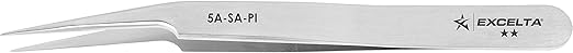 Excelta - 5A-SA-PI - Tweezers - Ultra Fine Point - Offset - Two Star - Anti-Mag. SS, 0.06" Height, 0.39300000000000002" Wide, 4.5" Length