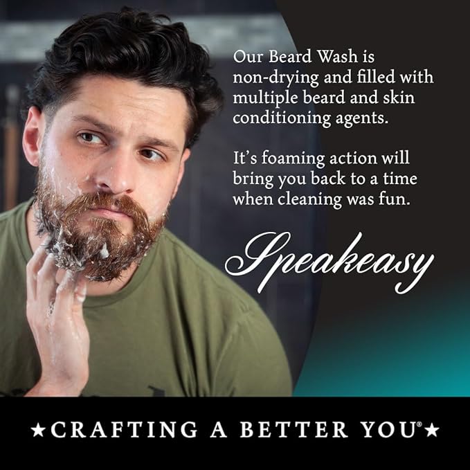 Maestro's Classic BEARD WASH | Anti-Itch, Deep Cleaning, Non-Drying, Fully Hydrating Gentle Cleanser For All Beard Types & Lengths- Speakeasy blend, 4 Ounce