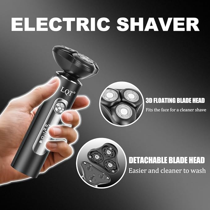 Valentines Day Gifts for Him Hair Clippers for Men with LED Display, 4-Piece Premium Grooming Kit with Magnetic 3D Rotary Shaver, Foil Shaver & Compact Nose Trimmer, Complete Cordless Set for Home Use