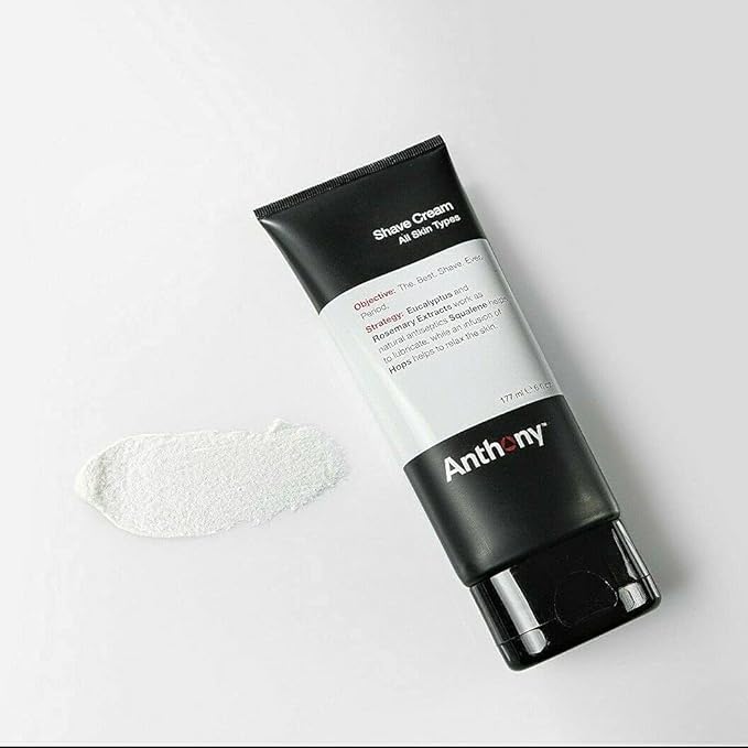Anthony Shaving Cream Mens Sensitive Skin: Squalane, Eucalyptus, Spearmint and Rosemary Extracts, Help Soothe, Refresh, Cool, and Condition Your Skin for Shave 6 Fl Oz 2 Pack