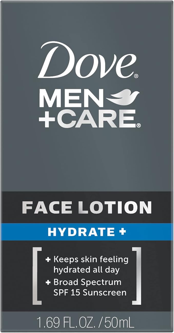 Dove Men + Care Face Lotion Hydrate with Broad Spectrum SPF 15, 1.69 Fl Oz