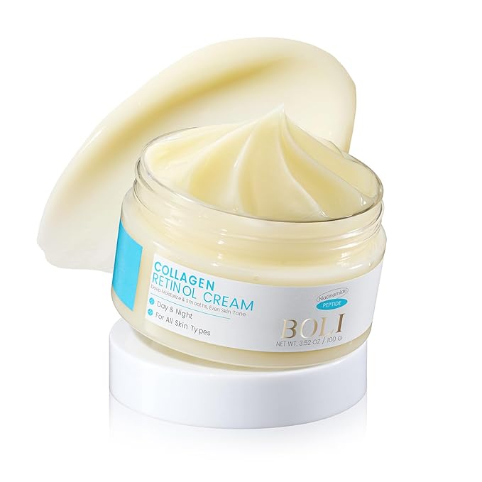 BOLI Retinol Cream for Face, Facial Moisturizer Neck Body Tightening Booster Smooth Night Cream for Men & Women All Skin Types (3.52 oz)