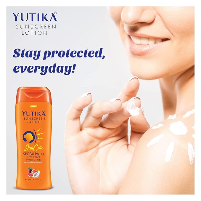 Yutika Sunscreen Lotion SPF 30 PA+++ For Women And Men With Plum & Grapefruit | UVA & UVB Protection | Everyday Sunscreen Lotion For Face And Body (100/3.53 Fl Oz)