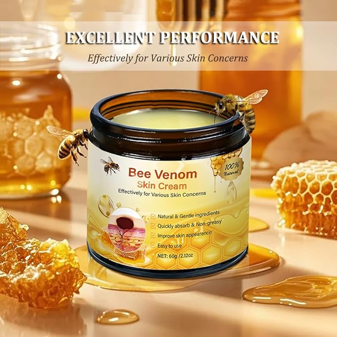 Bee Venom Comprehensive Cream - 2025 Bee Venom Skin Treatment Cream for Face and Body, Professional Natural Skin Restoration All In One Moisturizer For Women Men