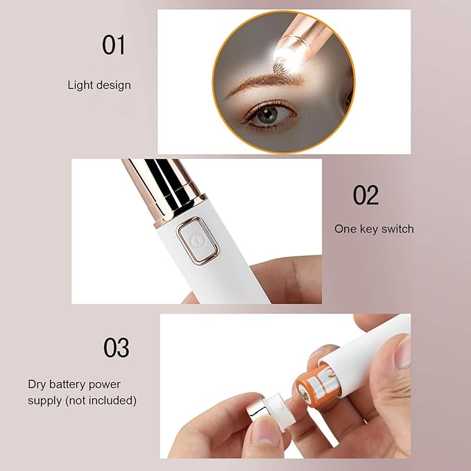 Milltrip Eyebrow Trimmer for Women, Professional Electric Eyebrow Trimmer Portable Eyebrow Shaver Removal Machine (Battery Type)