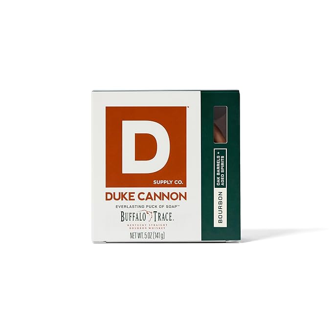 Duke Cannon Supply Co. Bar Soap Puck - Men's Rounded Bar Soap with Masculine Scents - Disc-Shaped Mens Soap - Hydrating & Deep Cleaning - All Skin Types - Bourbon, 5 oz