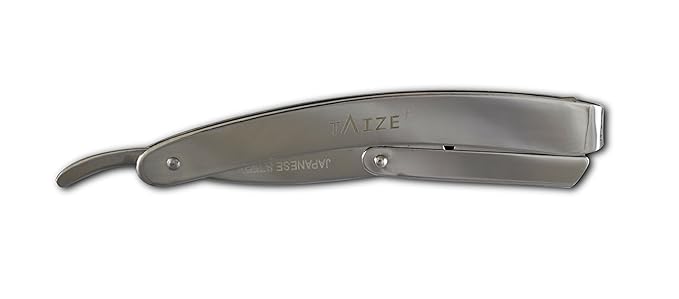 TAIZE - Straight Razor - Silver Titanium - Professional Barber-Percent Stainless Steel- 5''