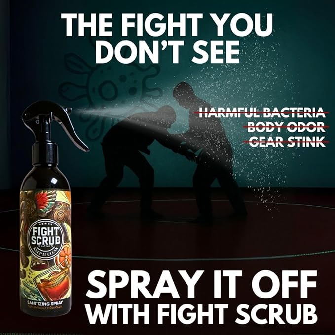 Deodorizing Spray – Refreshing Body & Gear Spray for Wrestlers, MMA, Jiu-Jitsu & Athletes – 8oz Bottle (Sandalwood + Bourbon)